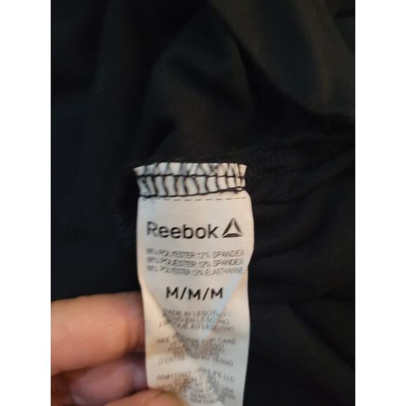 Reebok Mens Shirt Black Logo Long Sleeve Stretchy Sz M - Picture 4 of 4